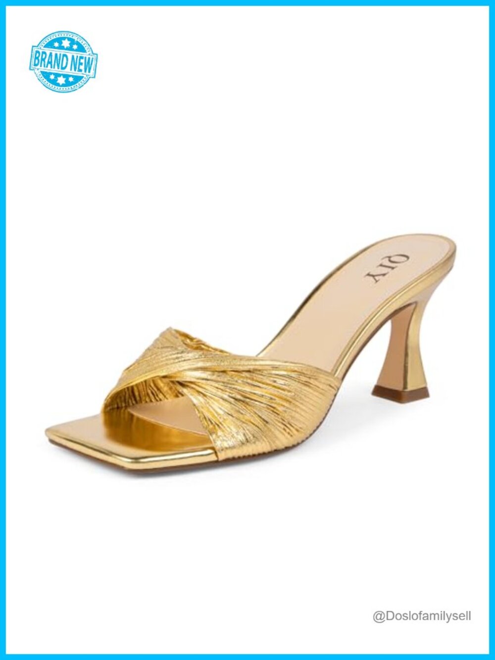 Satin Square Toe Mule Heels Twisted Knot Kitten Heel Women's